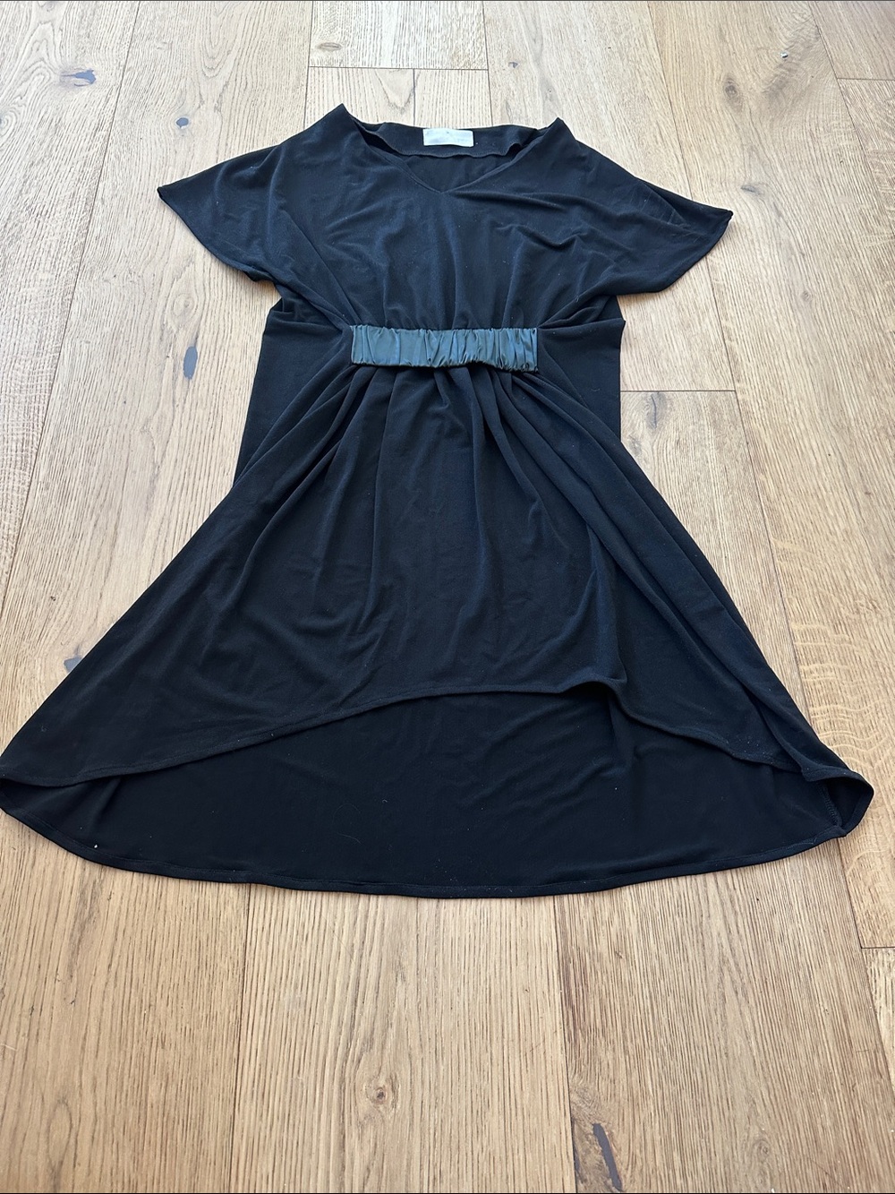Bianco vintage Black Short Sleeve Empire Waist Dress 6